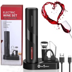 5 In 1 Electric Wine Bottle Opener Gift Box Set W/ Base