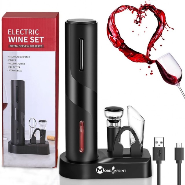 5 In 1 Electric Wine Bottle Opener Gift Box Set W/ Base