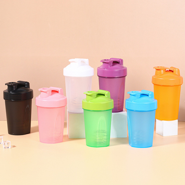 14 oz Plastic Shaker Bottles W/ Snap Lid Mixing Ball