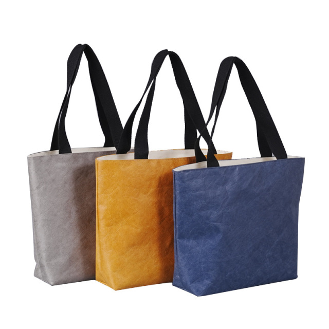 Reusable Washable Tote Kraft Paper Bag W/ Magnetic Closure