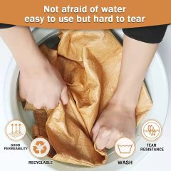 Reusable Washable Tote Kraft Paper Bag W/ Magnetic Closure