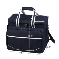 Portable Picnic Backpack for 4 Person W/ Insulated Cooler
