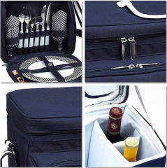 Portable Picnic Backpack for 4 Person W/ Insulated Cooler