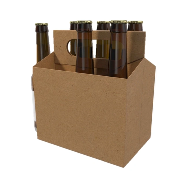 6 Pack 12 oz. Beer Bottle Holder Kraft Cardboard Carrier