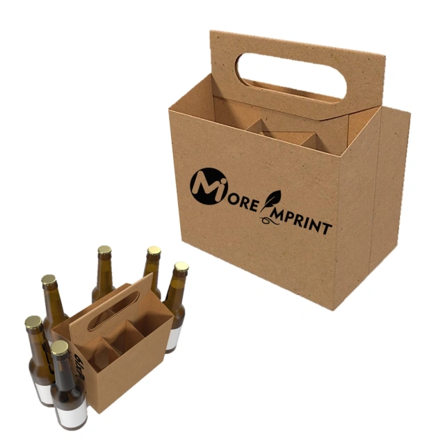 6 Pack 12 oz. Beer Bottle Holder Kraft Cardboard Carrier