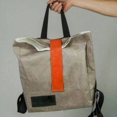 13L Washable Kraft Paper Backpack Vegan Bag W/ Side Pockets