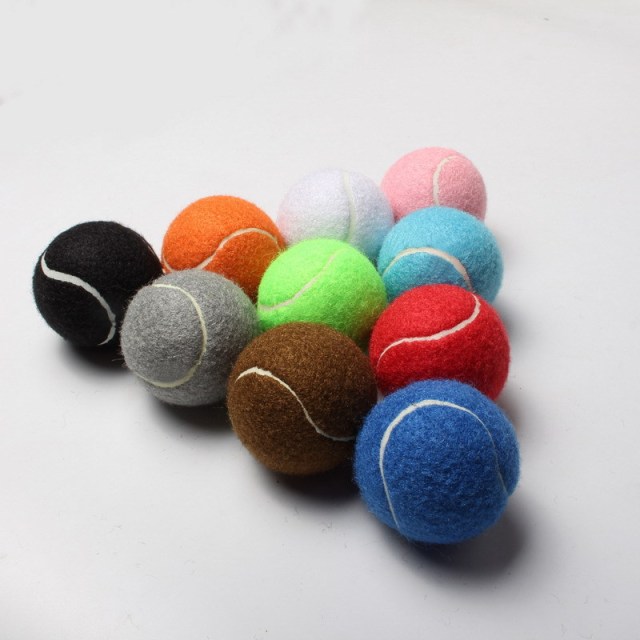 Colorful Fetch Dog Toy Felt Rubber Tennis Balls