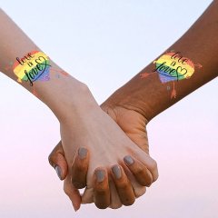 3" x 3" Custom Size Glitter Temporary Tattoos for Kids