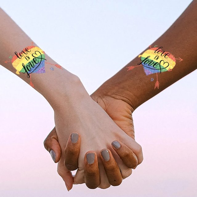 3" x 3" Custom Size Glitter Temporary Tattoos for Kids