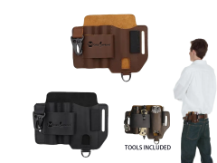 Men Multi-tool Leather Sheath EDC Pocket Organizer Storage Belt With TOOLS