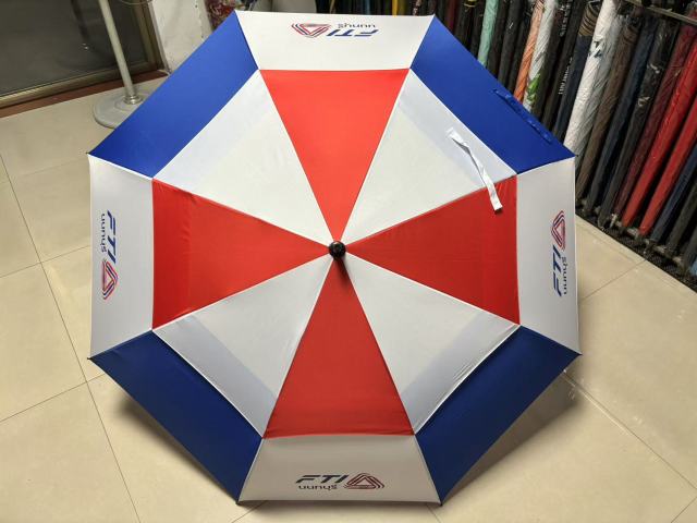 Vented Golf Umbrella with Wooden Handle - 68" Arc