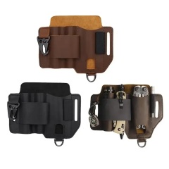 Men Multi-tool Leather Sheath EDC Pocket Organizer Storage Belt With TOOLS