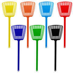 16'' Mega-size Long Handle Fly Swatter Bulk W/ Hanging Hole
