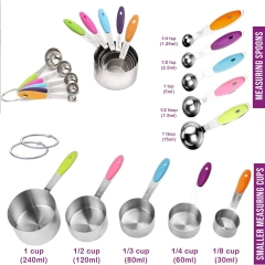 10 Pcs Stainless Steel Measuring Cups and Spoons Set