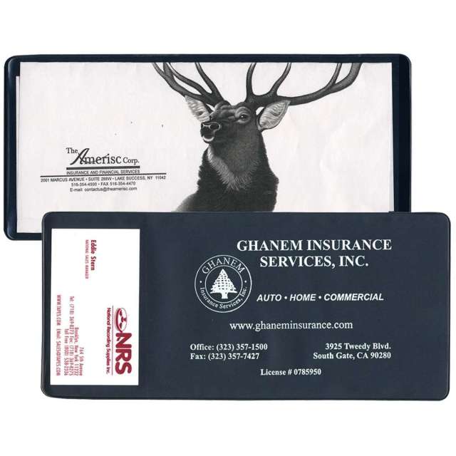 Printed Large Insurance Card Holders w/ Business Card Pocket