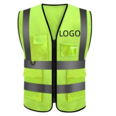 High Visibility Unisex Reflective Safety Vest with Pockets