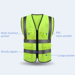 High Visibility Unisex Reflective Safety Vest with Pockets