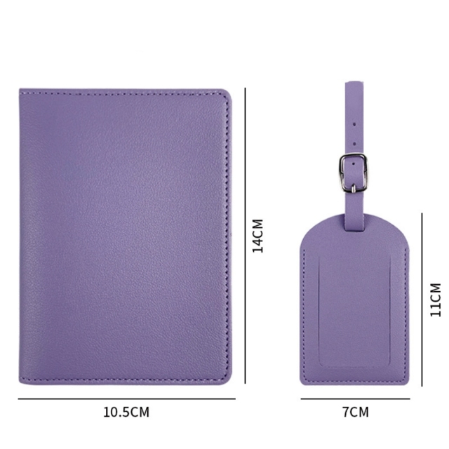 PU Leather Luggage tag and passport holder gift set