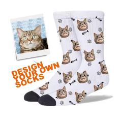 Cotton Unisex Full Color Print Jacquard Crew Socks