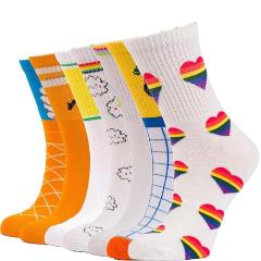 Cotton Unisex Full Color Print Jacquard Crew Socks
