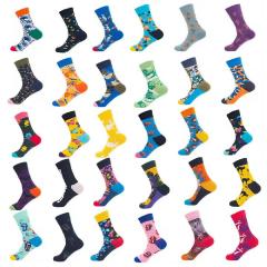 Cotton Unisex Full Color Print Jacquard Crew Socks