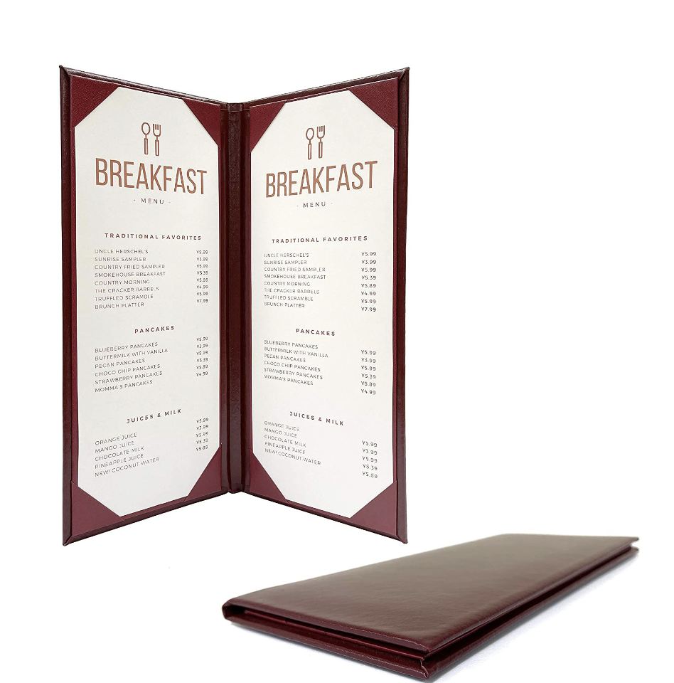 Restaurant Bar Leather Menu holders