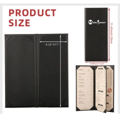 4.25 X 11 Inches Leather Hotel Restaurant Menu Holder