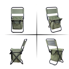 Folding Fishing Backrest Chair W/ Cooler Insulated Bag