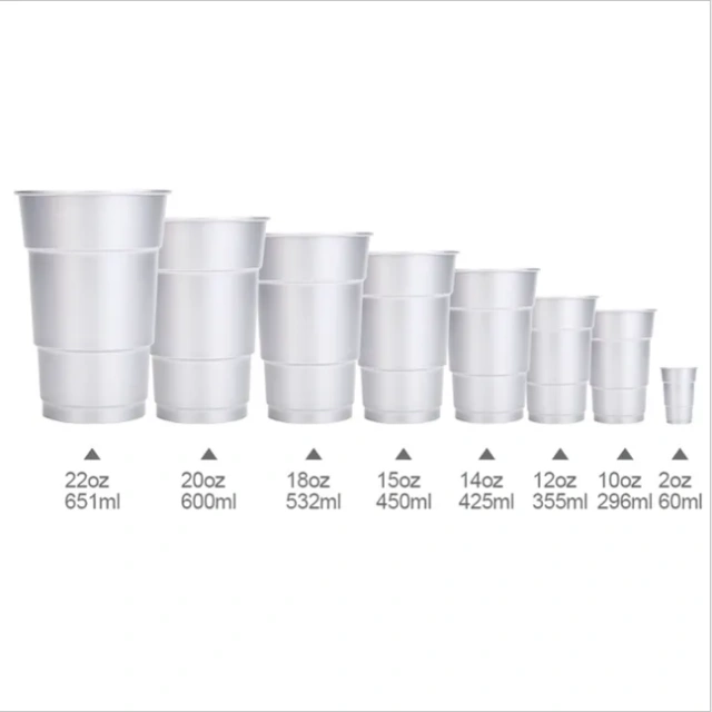 12/14/16/18/20 oz. Aluminum Rolled Edge Cup