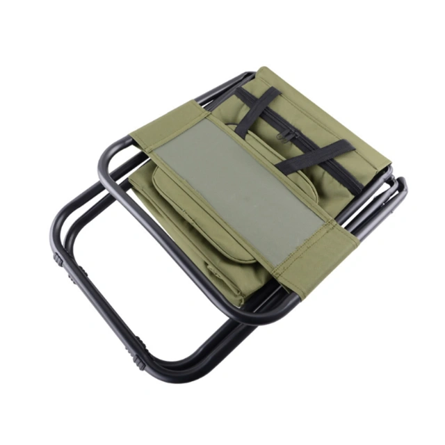 Folding Fishing Backrest Chair W/ Cooler Insulated Bag