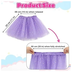 Girls Layered Stars Sequins Tutu Skirt Ballet Dance Dress