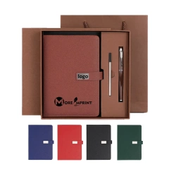 Office School PU Leather A5/A6 Notebook with Pen Gift Set