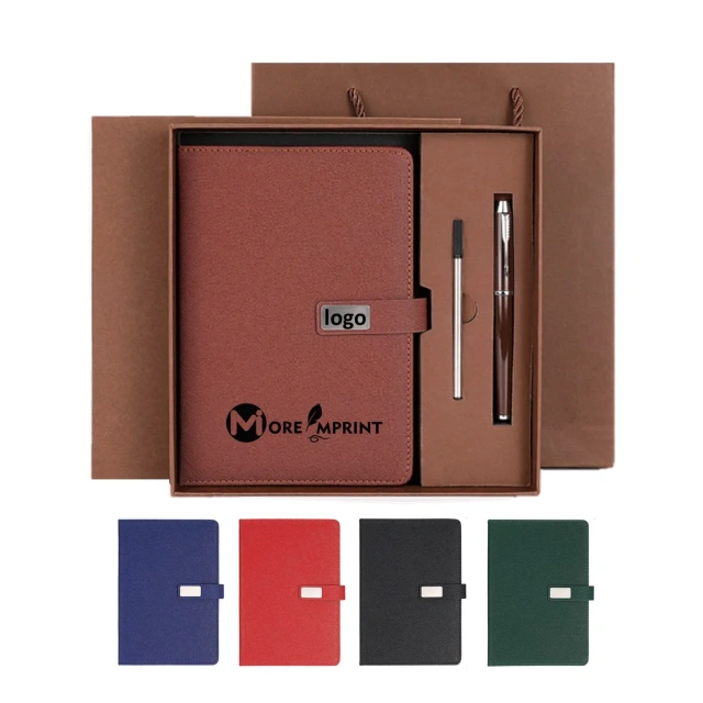 Office School PU Leather A5/A6 Notebook with Pen Gift Set