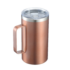 24oz Portable Travel Stainless Steel Coffee Mug With Handle