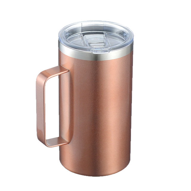 24oz Portable Travel Stainless Steel Coffee Mug With Handle