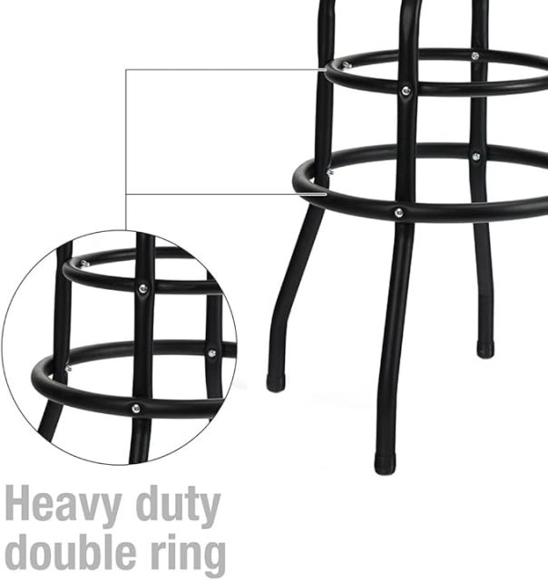 360 Dgree Swivel Shop Bar Stool with Padded Seat Steel Legs