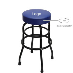 360 Dgree Swivel Shop Bar Stool with Padded Seat Steel Legs