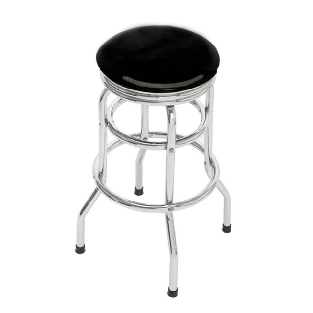 360 Dgree Swivel Shop Bar Stool with Padded Seat Steel Legs