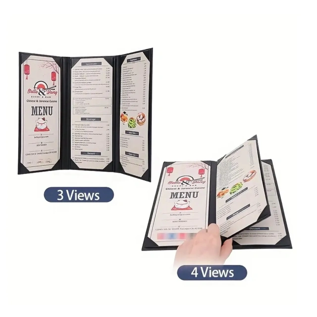 4.25 X 11 Inches Leather Hotel Restaurant Menu Holder