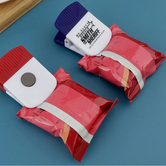 Alligator Magnetic Chip Clip Sealed Food Bags W/ Rubber Grip