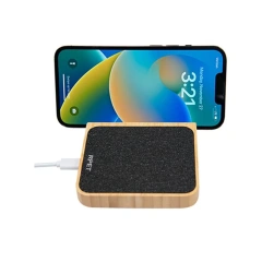 10W Bamboo Wireless Charger With Pen Holder