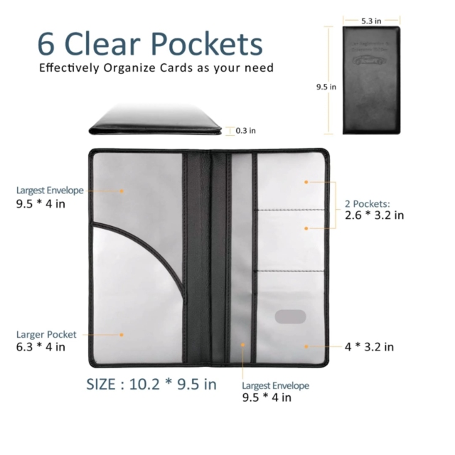 Leather Auto Registration and Insurance Card Holder