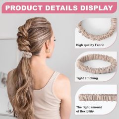 100% Mulberry Silk Scrunchies Gentle Thin Elastic Hair Ties