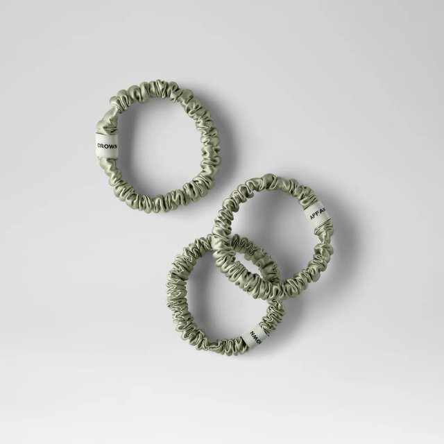 100% Mulberry Silk Scrunchies Gentle Thin Elastic Hair Ties