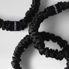 100% Mulberry Silk Scrunchies Gentle Thin Elastic Hair Ties