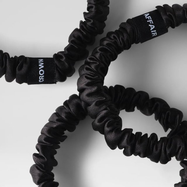 100% Mulberry Silk Scrunchies Gentle Thin Elastic Hair Ties