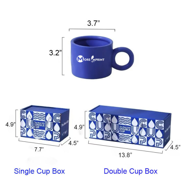 2 Pack Ceramic Mug Gift Set 13.5oz Coffee Cups with Box