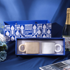 2 Pack Ceramic Mug Gift Set 13.5oz Coffee Cups with Box