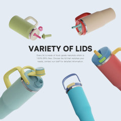 40 oz Insulated Tumbler with Interchangeable Lids & Handle