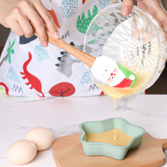Christmas Silicone Spatula with Wooden Handle Cake Scraper